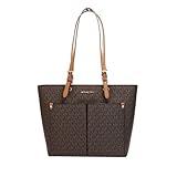 Michael Kors Jet Sest Travel Medium Double Pocket Tote Non-Leather Vegan (Brown)