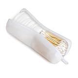 Visfresh Cotton Round Swab Travel Case, 2 in 1 Portable Hair Accessories Organizer, Hair Tie and Bobby Pin Holder, Travel Qtips Case, Purse Organization, Floss Holder