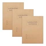 suituts 3 Pack Carbonless Chemistry Lab Notebook, 8.5X11 Inch Student Lab notebook with Duplicate/Numbered/Grid Pages, 25 Sets of Pages, Total 75 Sets (Kraft)