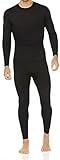 Thermajohn Long Johns Thermal Underwear for Men Fleece Lined Base Layer Set for Cold Weather (Large, Black)