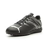 PUMA Attacanto Turf Training Soccer Cleats Sneaker, Black-Silver Mist, 12 US Unisex Big Kid