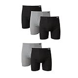 Hanes Men's Comfort Soft Boxer Briefs, X-Large, Black and Gray, 5-Pack