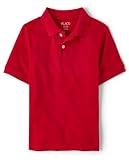 The Children's Place boys Short Sleeve Pique School Uniform Polo Shirt, Classic Red, Medium US