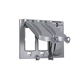 Hubbell-Bell MX3050S Flip Weatherproof 125-in-1 Universal Metal Device Cover, 3-Gang, Gray
