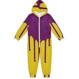 GuoChe 1 piecing Costume Cosplay Sleepwear Flannel Zip Up Hooded Home Clothing 5-14T Purple Dripping