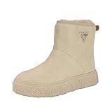 Guess Women's Unity Ankle Boot, Ivory 150, 8