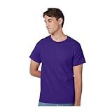 Hanes Authentic Short Sleeve T-Shirt, 100% Pre-Shrunk Cotton, Classic Fit, Tear Away Label, Purple, 5XL