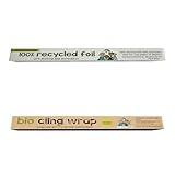 Eco Green Living - Bio Plastic Wrap & Recycled Aluminum foil, Sustainable, Biodegradable & Eco-Friendly Food Wrap Bundle, Recyclable Food Wrap Solution bundle