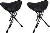 Travel Chair C-Series Slacker Tripod Chair for Camping, Lightweight Chair, Adjustable Carry Strap for Easy Transport | Outdoor Adventures Lighter Version of The Original Slacker Stool, Black - 2-Pack