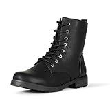 Amazon Essentials Women's Lace-Up Combat Boots, Black, 10