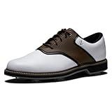 FootJoy Men's FJ Originals Previous Season Style Golf Shoe, White/Brown, 11