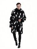 UMREN Men's Luxury Faux Fur Coat Jacket Winter Warm Long Coats Overwear Outwear Black XXXL