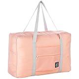 Foldable Travel Duffel Bag Tote Carry on Luggage Bag Spirit Airlines Personal item Sports Gym Bag Water Resistant Weekender Overnight Bags for Women and Men (Pink)