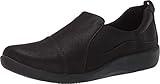 Clarks Women's CloudSteppers Sillian Paz Slip-On Loafer, Black Synthetic Nubuck, 10 W US