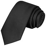 KissTies 2.2''×53'' Teens Tie Black Satin Necktie For Teenager Ties + Gift Box