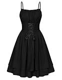 Summer Fairy Dress Sleeveless A Line Mini Dresses Teens Coquette Dress Black L