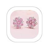 lighten deals of the day Sterling Silver Full Diamond Flowers Earrings for Women, Gold Stud Earrings Rose Gold Earrings valentines day gifts for her clearance of sales today deals prime women