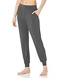 Amazon Essentials Women's Lightweight Knit Jersey Pajama Pants, Jogger Lounge Sleep Wear with Pockets, Charcoal Heather, Medium