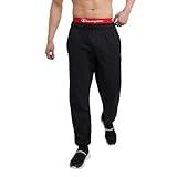 Champion, Lightweight Lounge, Jersey Knit Casual Pants for Men (Reg. or Big, Black C Patch Logo, XX-Large Tall