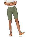 Amazon Essentials Women's Mid-Rise Slim-Fit 10" Inseam Bermuda Khaki Short, Olive, 14