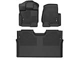 Husky Liners X-act Contour Floor Mats | Fits 2015-2024 Ford F-150 (Includes 2022-2024 Lightning) SuperCrew Without Fold Flat Storage (Full Coverage) | Front & 2nd Row, 3-pc Black - 53498