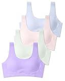 SALIA GIRL Training Bras for Girls 10-16 Sports Seamless Bra with Removable Padding Bras, Large