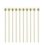 15 Pieces Stainless Steel Cocktail Picks Metal Martini Picks 4.3 inch Gold
