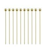 15 Pieces Stainless Steel Cocktail Picks Metal Martini Picks 4.3 inch Gold