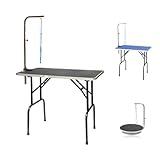 Go Pet Club - 30 Inch Dog Grooming Table - Pet Grooming Table - Foldable, Adjustable Arm, Portable, Non-Slip Grooming Table for Dogs at Home - Black