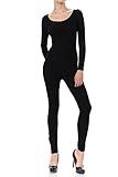JJJ Fashion Women Catsuit Cotton Long Sleeve Yoga Bodysuit Jumpsuit S-Plus (Medium, Black7)
