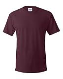 Hanes Men`s 5.2 oz HEAVYWEIGHT Short Sleeve T-shirt, 2XL-Maroon