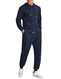 COOFANDY Men's Athletic Tracksuit Casual Sweatsuits 2 Piece Jogging Suits for Running, Fitness, Exercise Navy Blue Large