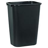 Rubbermaid Commercial Wastebasket Trash Container, 41QT/10.25 GAL, Plastic, Black, Stackable Trash Can for Bedroom/Bathroom/Office, Fits Under Desk/Sink/Cabinet