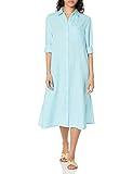 The Drop Women's Fiona Relaxed Linen Midi Shirt Dress, Sky Blue, S