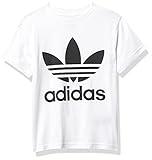 adidas Originals Kids' Adicolor Trefoil Tee, White/Black, 4T