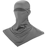 JaGely Balaclava Summer Full Face Mask for Sun Protection Breathable Motorcycle Hood Helmet Liners Windproof Long Neck Cover (Dark Grey)
