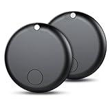 Air Tags-2 Pack Tracker Tag Work with Apple Find My (iOS 14.6 Above Only) Smart Tag Item Finders for Key, Luggage, Backpack，etc. (Black, 2 Pack)