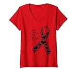 Womens Heart Health Month February Heart Health American V-Neck T-Shirt