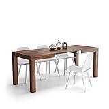 Mobili Fiver, First Extendable Table, 47,2(77,6) x31,5 in,Walnut, for 6-8 People, Expandable Dining Table for Kitchen, Living Room, Italian Furniture