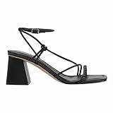 Marc Fisher Women's MEGGIANE Heeled Sandal, Black 001, 9