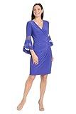R&M Richards Women's Plus Size Sheer Allure Wrap Dress, Violet
