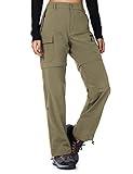 Cycorld Women's-Hiking-Pants-Convertible Quick-Dry-Stretch-Lightweight Zip-Off Outdoor Pants with 5 Deep Pockets (Khaki, Large)