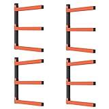 WALMANN Lumber Storage Rack for Garage, Wall Mount Heavy Duty Lumber Rack, Overhead Wood Storage Rack for Woodworking Shop(2 Pairs)