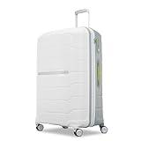 Samsonite Freeform 28-Inch Large Luggage with Dual 360° Spinner Wheels - Checked Suitcase - TSA Lock, Airline-Approved - Lightweight Durable Polypropylene Expandable Hardshell - White/Grey