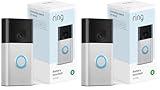 Ring Battery Doorbell | Home or business security with Head-to-Toe Video, Live View with Two-Way Talk, and Motion Detection & Alerts (newest model) | 2-pack | Satin Nickel