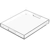Collwait Extra Large Serving Tray with Handles, Acrylic Tray for Food, Drinks, Snacks and Appetizer, Rectangular Trays for Eating, Lucite & Coffee Table Trays, Acrylic Makeup Organizer 16" × 20"