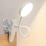 SUNLONG Dorm Room Essential Clip on Light Wall-Mounted, 3 Color Portable Desk Light Mini Clip Lamp, Battery Operation Small Desk Lamp with Clamp, Reading Lights for Books Bunk Bed Headboard Makeup