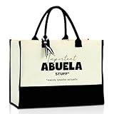 Abuela Gifts in Spanish Grandma Gifts Best Grandma Gifts Grandmother Gifts Abuela Canvas Tote Bag Beach Bag Reusable Grocery Shopping Bags Mothers Day Birthday Thank You Gifts for Nana Mimi Granny