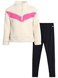 RBX Girls' Legging Set - Quarter Zip Sherpa Pullover Sweatshirt and Yoga Pants (Size: 7-16), Size 7-8, Artic White