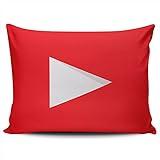 KEIBIKE Home Pillow Cases Social Media Logo YouTube Pillowcase Decoration Cushion Covers Indoor Outdoor Boudoir 12X18 Inches Double Sided Printed